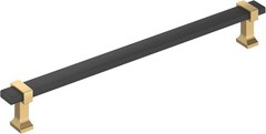 Amerock Overton BP37084BMBCZ 12″CTC Brushed Matte Black/Champagne Appliance Pull
