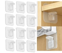 12 Pcs Self-Adhesive Shelf Support Pegs – Strong Partition Pin Clips for Shelves