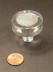 CREATIVE BATH #702 CABINET KNOB, CLEAR LUCITE WITH CHROME INSERT,1-1/2″ DIAMETER