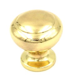 Belwith Eclectic Ultra Brass 1 1/4″ Ringed Polished Brass Cabinet Knob P548-LP