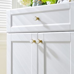 Natural Stone Brass Furniture Knobs Round Ball Shape Cabinet Drawer Knobs
