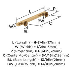 Amerock Corp 5-1/16 Inch (128 mm) Center-to-Center, Champagne Bronze