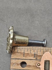 Vintage NOS Amerock Provincial Drawer Cabinet Knob Ivory and Gold T-592-BW