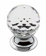 Baldwin Crystal Round Cabinet Knob 4318.260 Polished Chrome, 1-3/16″