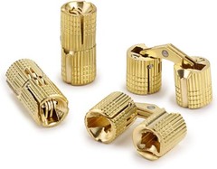 OwnMy 10mm Hidden Brass Barrel Hinges 4PCS, Concealed Box / 0.39 inch