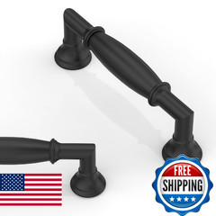 Asimerdeco 10 Pack Matte Black Cabinet Pulls 3 Inch(76mm) Kitchen Cabinet Handle