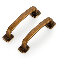 Ravinte Decor 30 Pack Antique Brass Cabinet Handles, 3″ Hole Center Arch Drawer