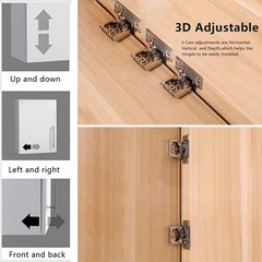 1/2 Inch Overlay Soft Close Cabinet Hinges, 2 Pack Slow Soft Close Hinges for…