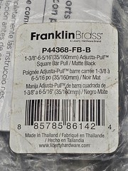 (QTY 5) Franklin Brass P44368-FB-B: 1-3/8 to 6-5/16” Adjustable Square Bar Pulls