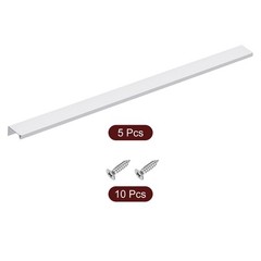 Cabinet Edge Finger Pull 5Pcs, 500mm / 19.69″ Hidden Cabinet Pulls Silver