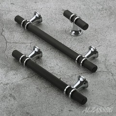 10 Pack Matt Black and Silver Cabinet Pulls, 3 Inch(76mm) Hole Centers Kitche…