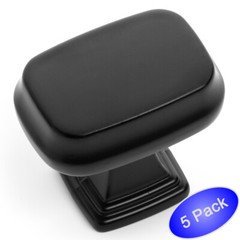 *5 Pack* Cosmas Cabinet Hardware Flat Black Contemporary Knob #1488FB