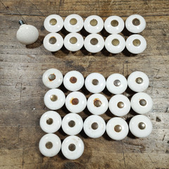 Lot 28 Vintage Porcelain White Ceramic Cabinet Knob Pull Brass Button Mushroom
