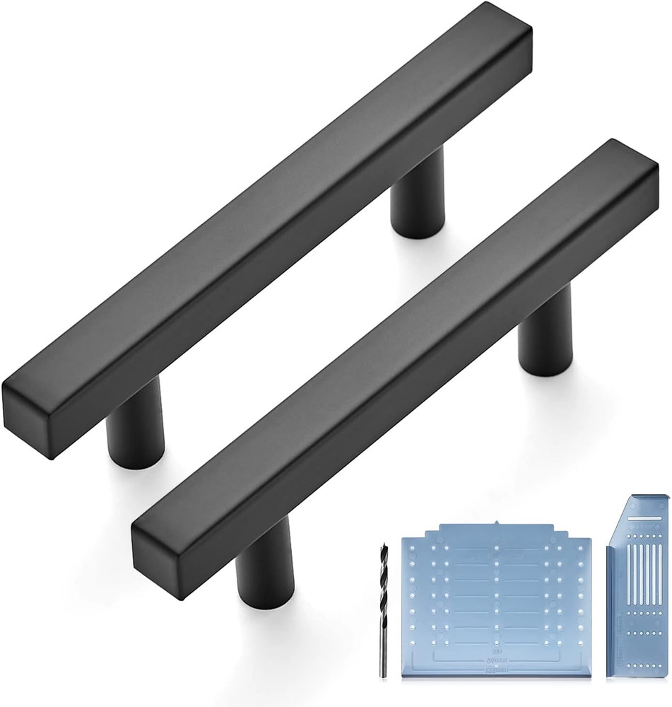 30 Pack Matte Black Cabinet Pulls – 3″ Kitchen Handles with Mounting Template
