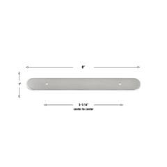 8 In. Rounded Cabinet Backplate 5-1/16 In. Center to Center, 8343-128-SN
