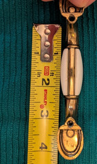 Amerock White Porcelain Brass Cabinet Drawer MCM 3″ CTC Handle 5″ Vintage Lot