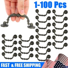 1-100Pcs 3″ Vintage Drop Bail Dresser Cabinet Handle Drawer Pull Antique Bronze