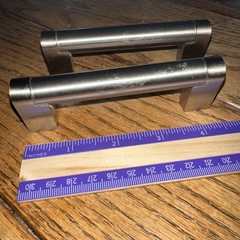 2 Polished Chrome Drawer/Door Pulls Cabinet Handles Used
