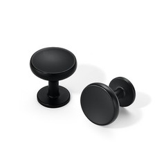 CHIVS 10 Pack Modern Single Hole Cabinet Knob Matte Black Round Kitchen Cabin…