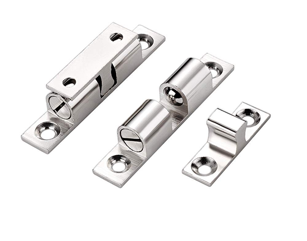 10 Pcs 42mm Nickel Plated Copper Dual Ball Roller Catch Latch for Cabinet Door