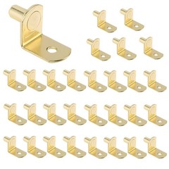 Polished Brass 1/5 Inch 5mm LShaped Metal Shelf Support Peg Pins 30 PCS