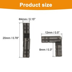 50Pcs Invisible Barrel Hinges 4x20mm Brass Concealed Hinge Black