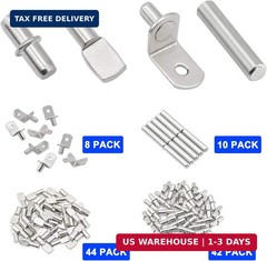 104Pcs Shelf Pins Kit,4 Styles Nickel Plated Shelf Support Pegs,Bookshelf Pegs f