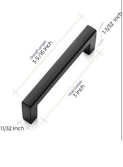 Ravinte 30 Pack Solid 3 Inch Center to Center Slim Square Bar Drawer Handles