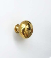 Unlacquered Polished Brass Cabinet Knob – Round Solid Brass Knob