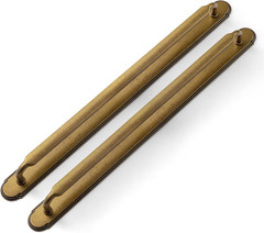 6 Pack Cabinet Pulls with Base Plate/Backplate Antique Brass,12-3/5 Inch Hole Ce