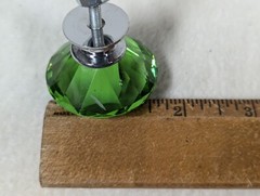 Dresser Drawer Cabinet Pull Knob Faceted Handle Glass Diamond Crystal Dark Green