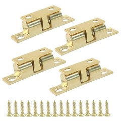 Solid Brass Adjustable Double Ball Tension Roller Catch Latch 40mm Size 4 PCS