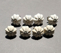 Ceramic Drawer Cabinet Pull 8 Handle Knob White Off White