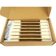 6 Goo-Ki Shiny Gold/Brass Cabinet Drawer Handles With Hardware 6-1/2”
