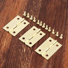 Vintage Gold Zinc Alloy Furniture Cabinets Decor Wooden Box Flat Hinges 10Pcs
