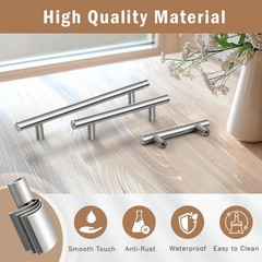30 Pack Brushed Nickel Pulls 3 Inch Hole Center Drawer & Cabinet Handles
