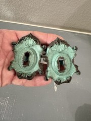 Distressed Blue Rustic Skeleton Keyhole Look Cabinet Drawer Knob Pull Cast Iron
