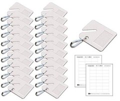 Square Slotted Cabinet Key Tag with Hooks and Labels, 20 Pack (2669020) White