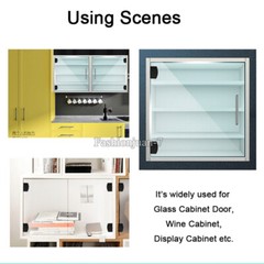 8PCS Zinc Alloy Glass Cabinet Hinges Display Wine Cabinet Door Hinge No Drilling