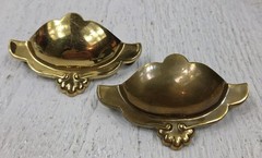2x Belwith Keeler Sechel Sherwood Antique Solid Brass 3″cc Drawer Cup Pull A113