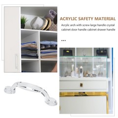 8Pcs Functional Arc Shape Acrylic Transparent Arc Drawer Pull for Furniture