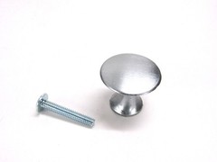 NOS! 2-Pk VINTAGE AJAX 1″ DRAWER KNOB, SATIN CHROME