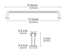 Alzassbg Cabinet Pulls Brushed Satin 6 Pack Nickel 12.5″ (320mm) Hole AL3503SN