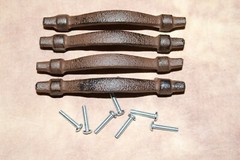 4 1/8 inch center Cabinet Pulls Hammered Look Cast Iron 5 3/4 inch, HW-95