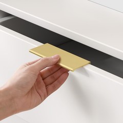 Peaha 10 Pack Finger Pulls For Cabinets Gold Edge Pulls For Cabinets Finger