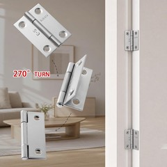 6Pcs 2 Inch 304 Stainless Steel Butt Hinges 270° Cabinet Door Hinges with Screws