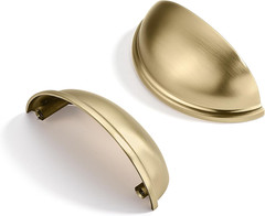 10 Pack 2-1/2″ Drawer Pulls Brushed Brass Cabinet Cup Pulls Kitchen Hardware Cab