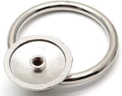 Drawer Ring Pull Drop Ring Knobs in Silver Tone – (6 Pcs)