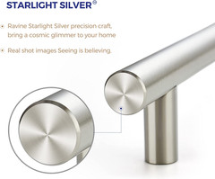 Cabinet Handles, Brushed Nickel,5″ Length,3″ Hole Center,30 Pack | Stainless Ste