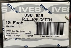 Box of 10 H.B. Ives by Schlage 336B15 Finished Satin Nickel Roller Catch